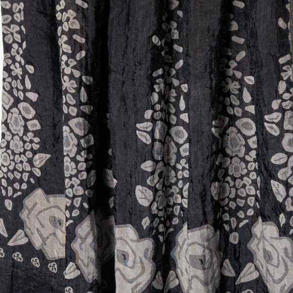 Lapis Midi Dress Skirt Convertible Crinkled Black Gray One Size Cottagecore - Picture 5 of 9